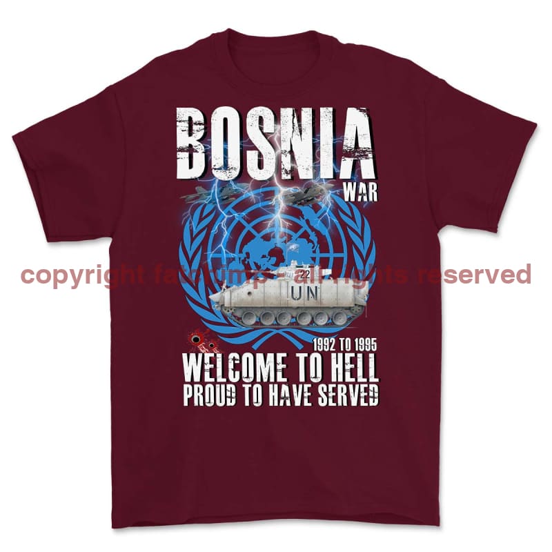 Bosnia War Welcome To Hell With Warrior Printed T-Shirt