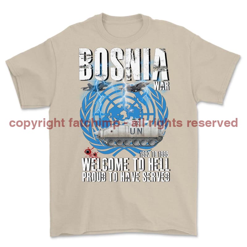 Bosnia War Welcome To Hell With Warrior Printed T-Shirt