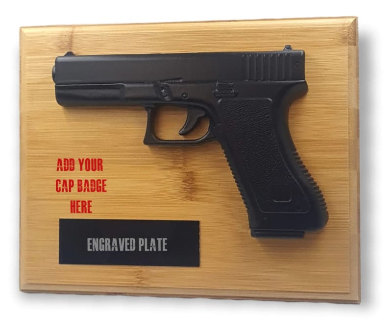 Glock Pistol Presentation Plaque Military Statue