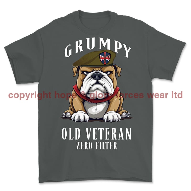 Grumpy Old British Army Veteran Printed T-Shirt Small 34/36’ / Charcoal