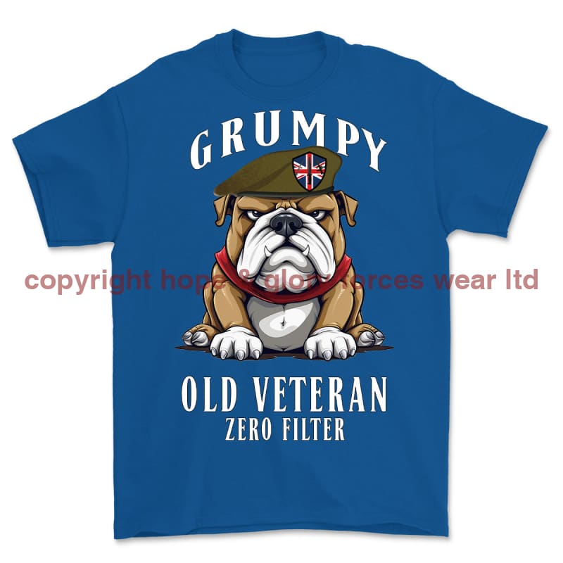 Grumpy Old British Army Veteran Printed T-Shirt Small 34/36’ / Royal Blue