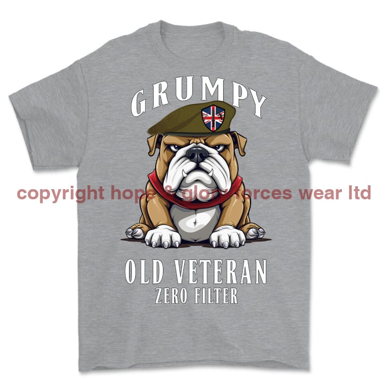 Grumpy Old British Army Veteran Printed T-Shirt Small 34/36’ / Sports Grey