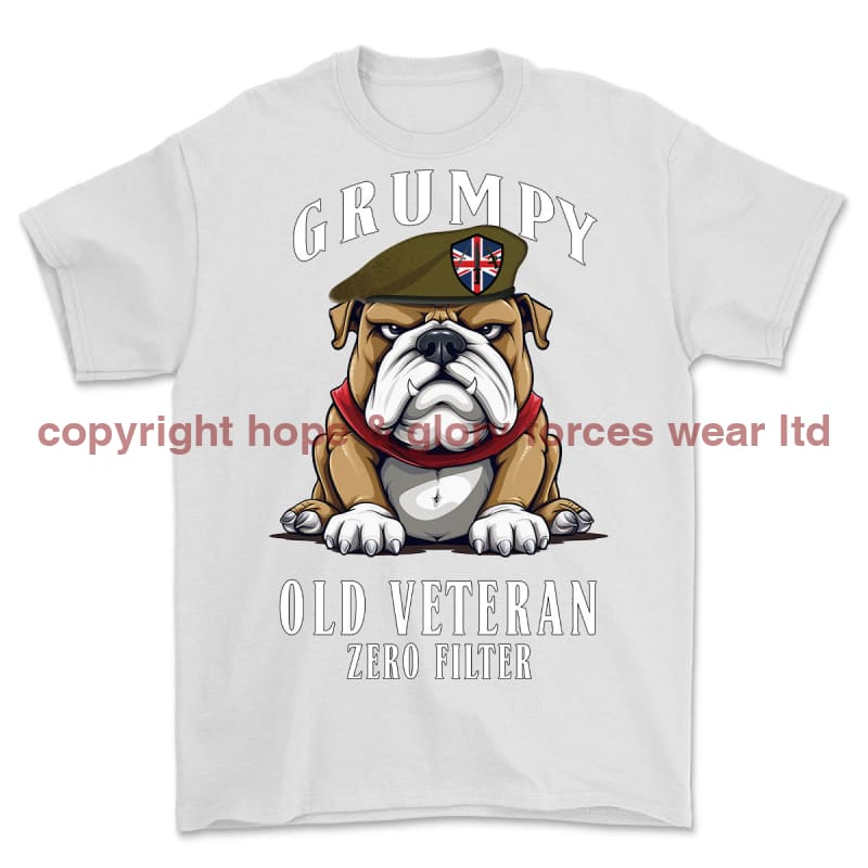 Grumpy Old British Army Veteran Printed T-Shirt Small 34/36’ / White