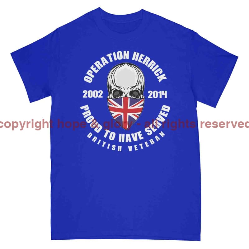 OP Herrick Afghanistan War Veteran Full Frontal Printed T-Shirt