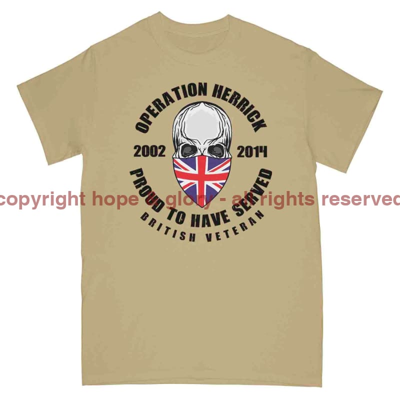 OP Herrick Afghanistan War Veteran Full Frontal Printed T-Shirt