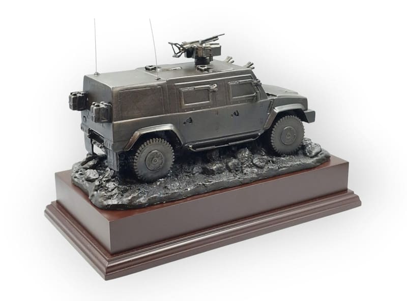 PANTHER CLV Cold Cast Bronze Vehicle on Mahogany base