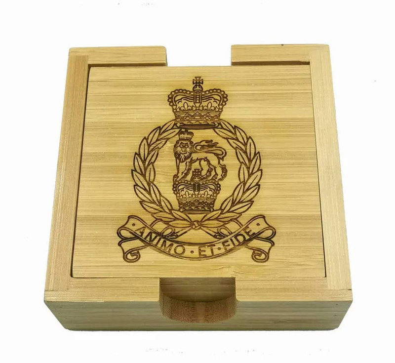 Armed Forces Unit Badge Engraved Bamboo Coasters